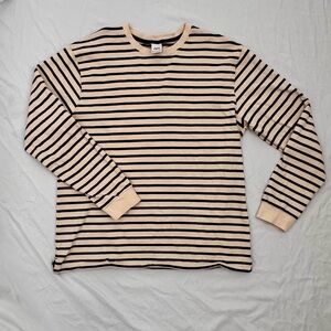 ZARA Striped Long Sleeve Shirt - Black and Cream